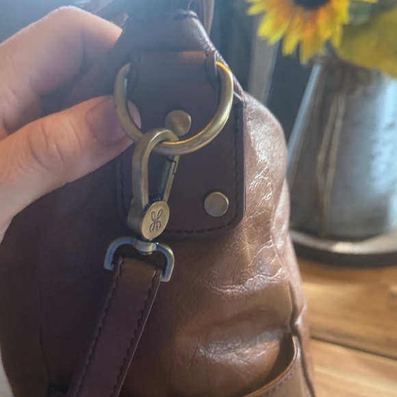 HOBO Cognac Brown Leather Satchel with Detachable Strap - Picture 10 of 16